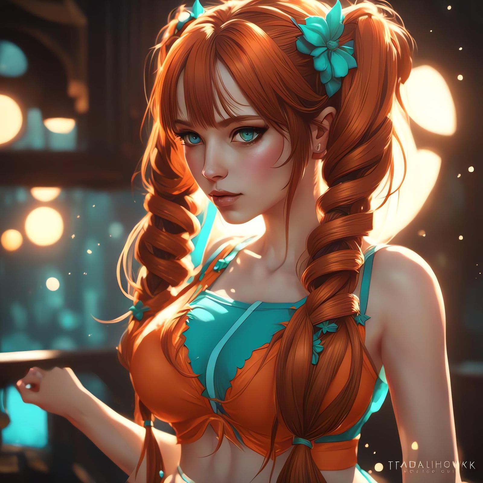 Cute Girl in Triadic Colors Concept Art