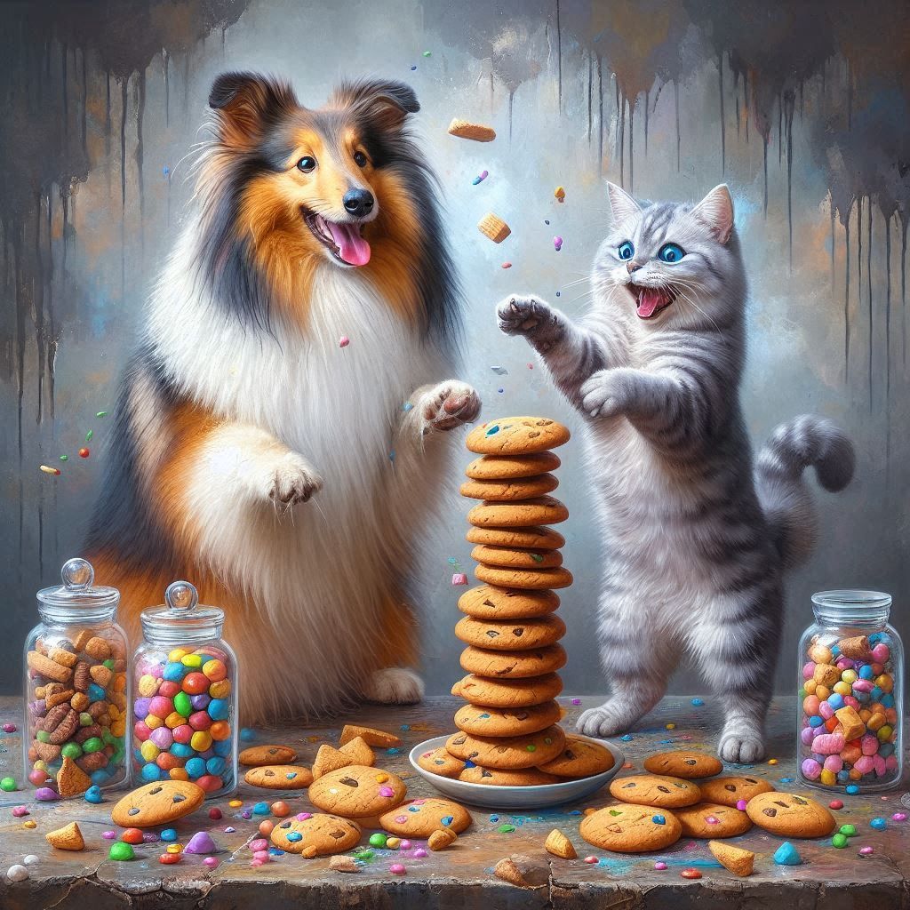 The real Cookie monsters!!! Benji & Sasha scat cat