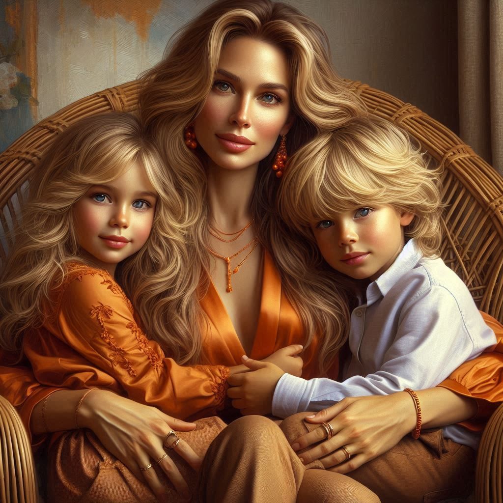 Mother and her children