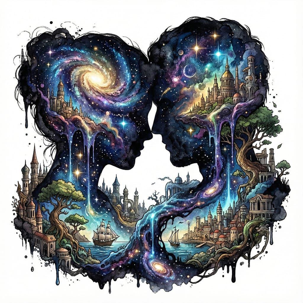 double exposure couple