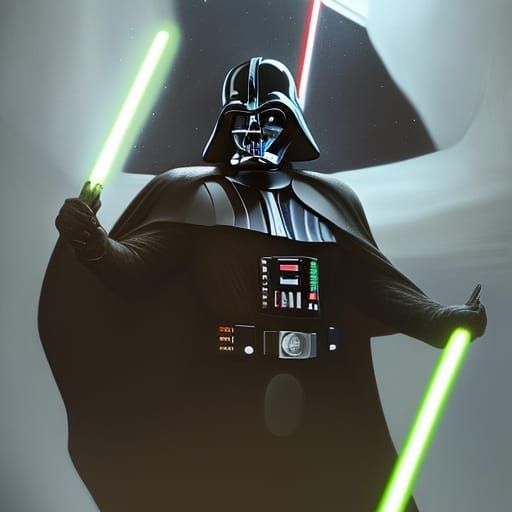 Darth Vader em imagem 3d ultra realista head and shoulders p...