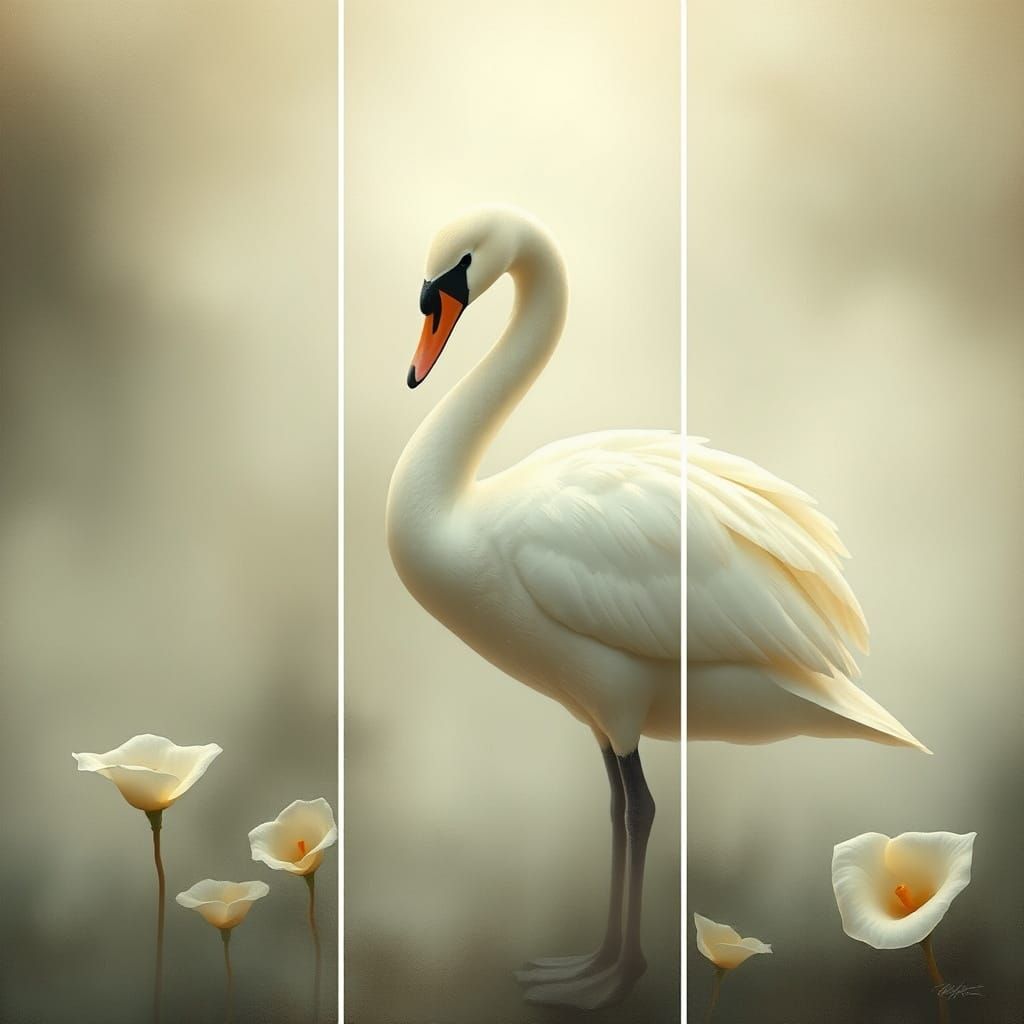 Calla Swan Triptych  by @ais