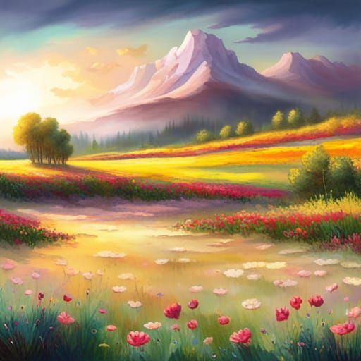 Spring Landscape - AI Generated Artwork - NightCafe Creator