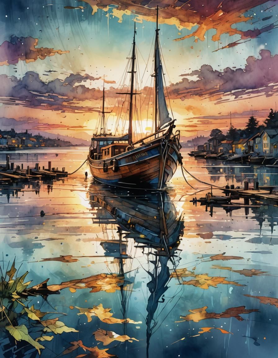 Sunset at the lake  by @KuehlesBlondes