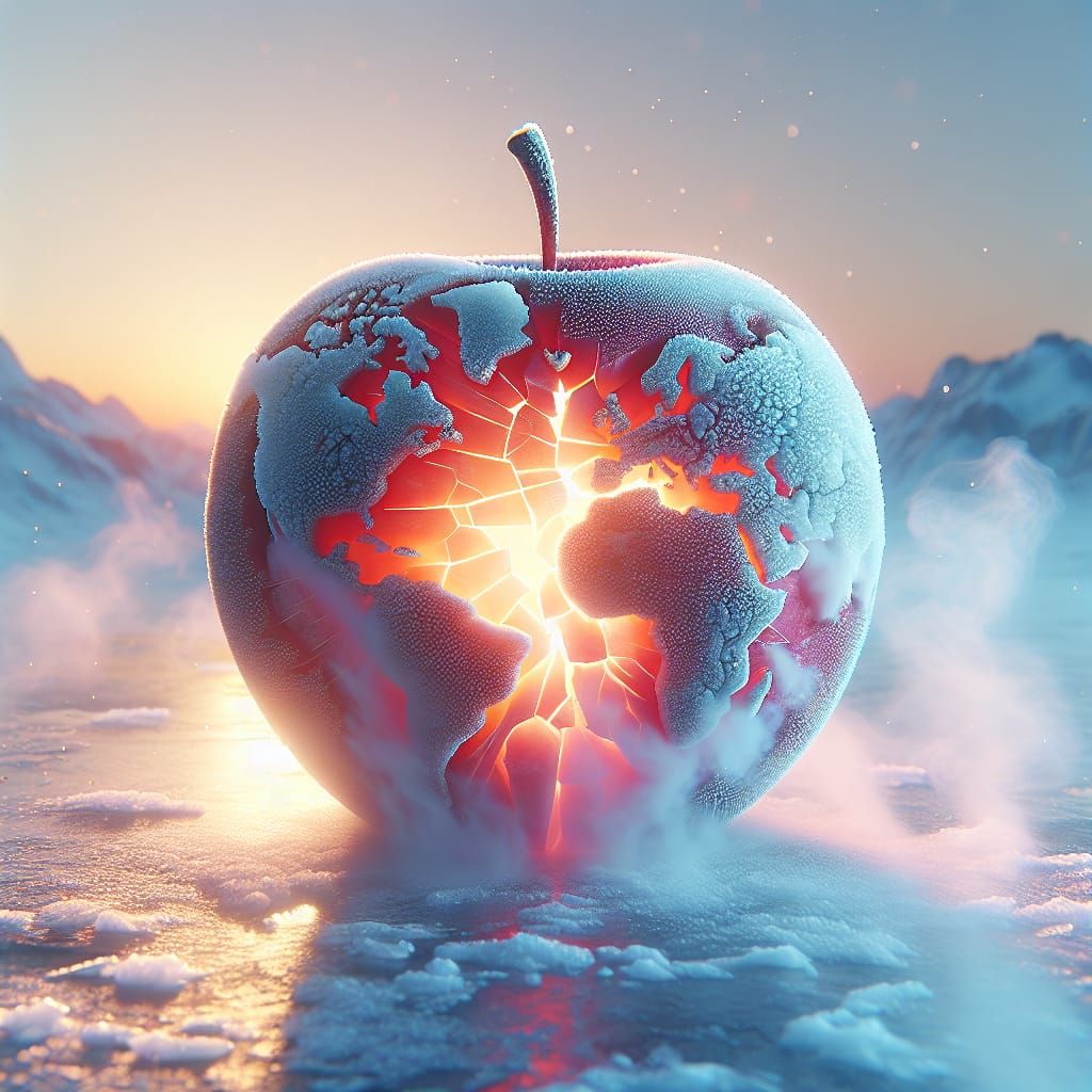 Frozen world with a heated core, there is still hope.  by @Ideal