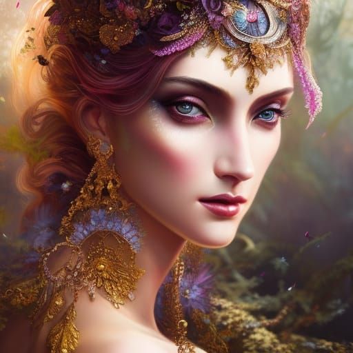 girl with Pink Dragon swimming in lake, Insanely Detailed, I...