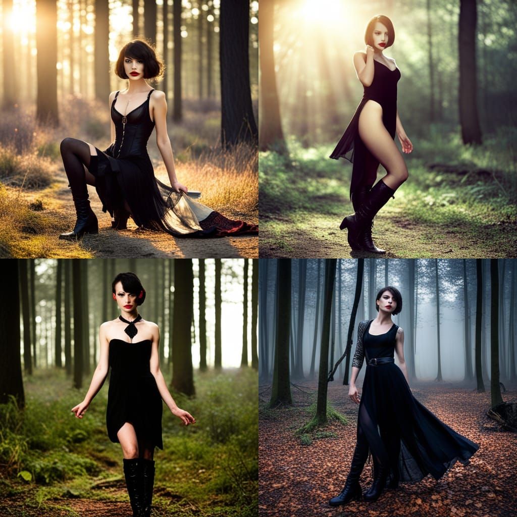 Dominant young hot with black pageboy haircut, pale, smooth