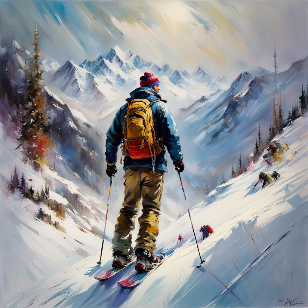 In front of the ski slope  by @Castorix