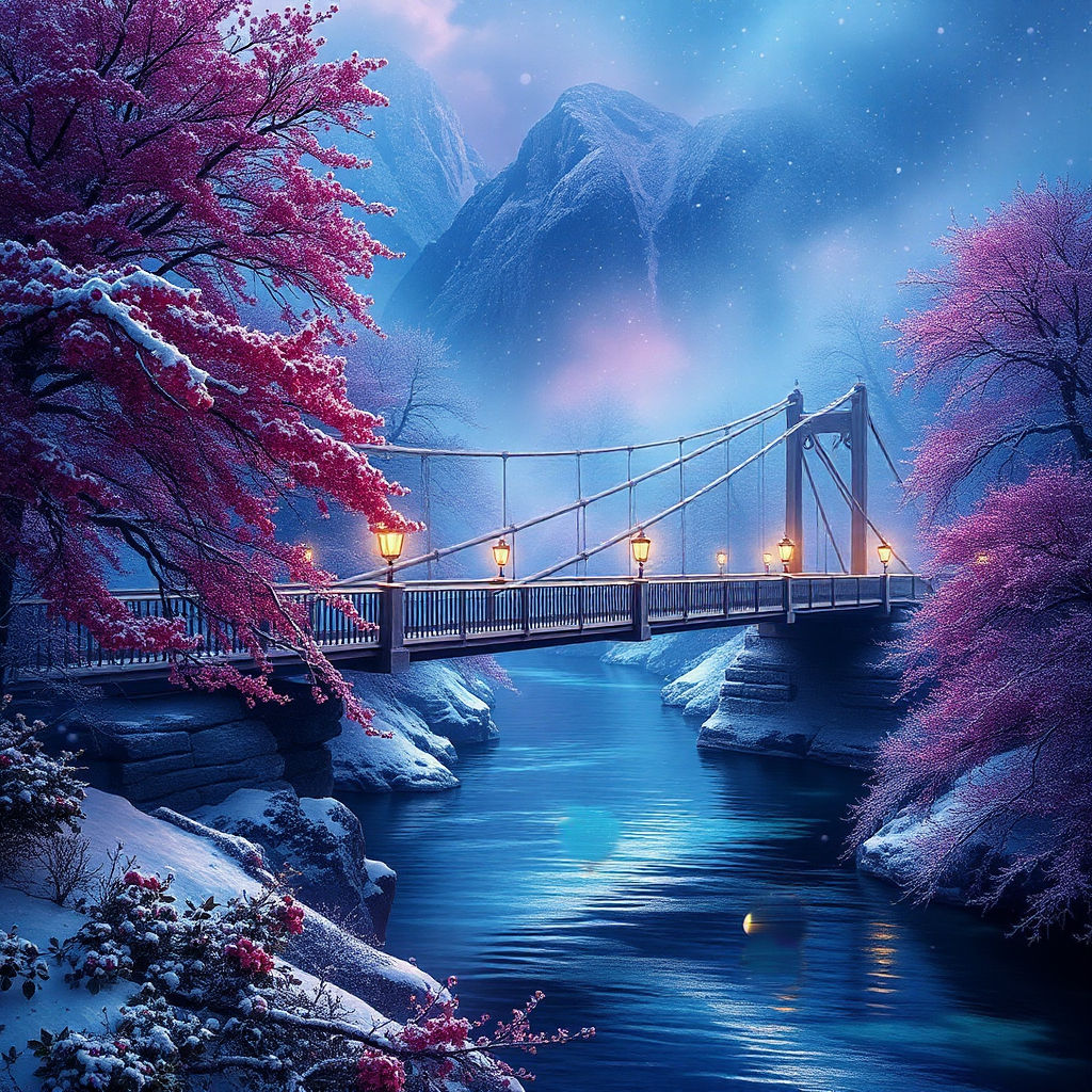 Walking bridge over river #3