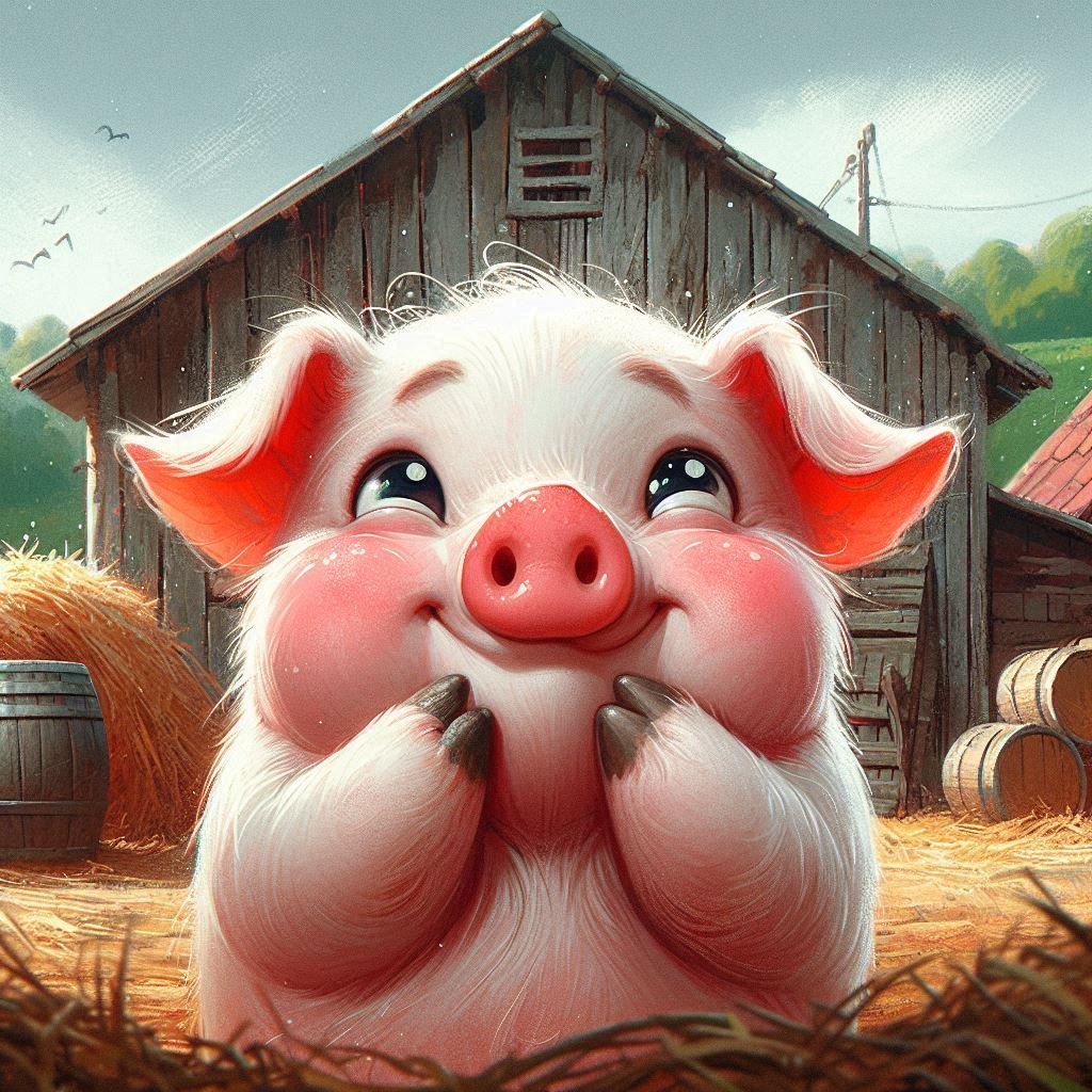 Embarrassed pig