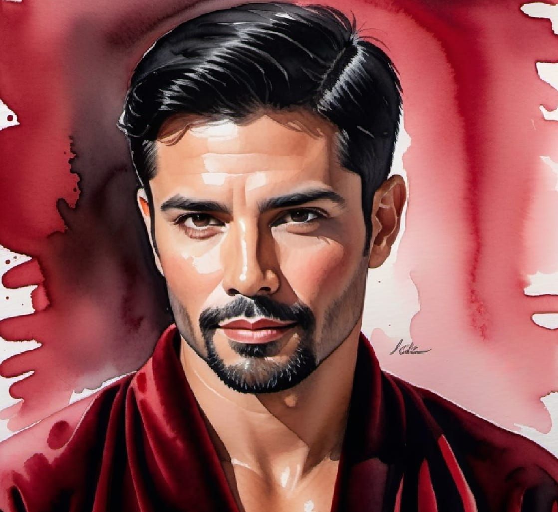 Handsome young man  with short beard