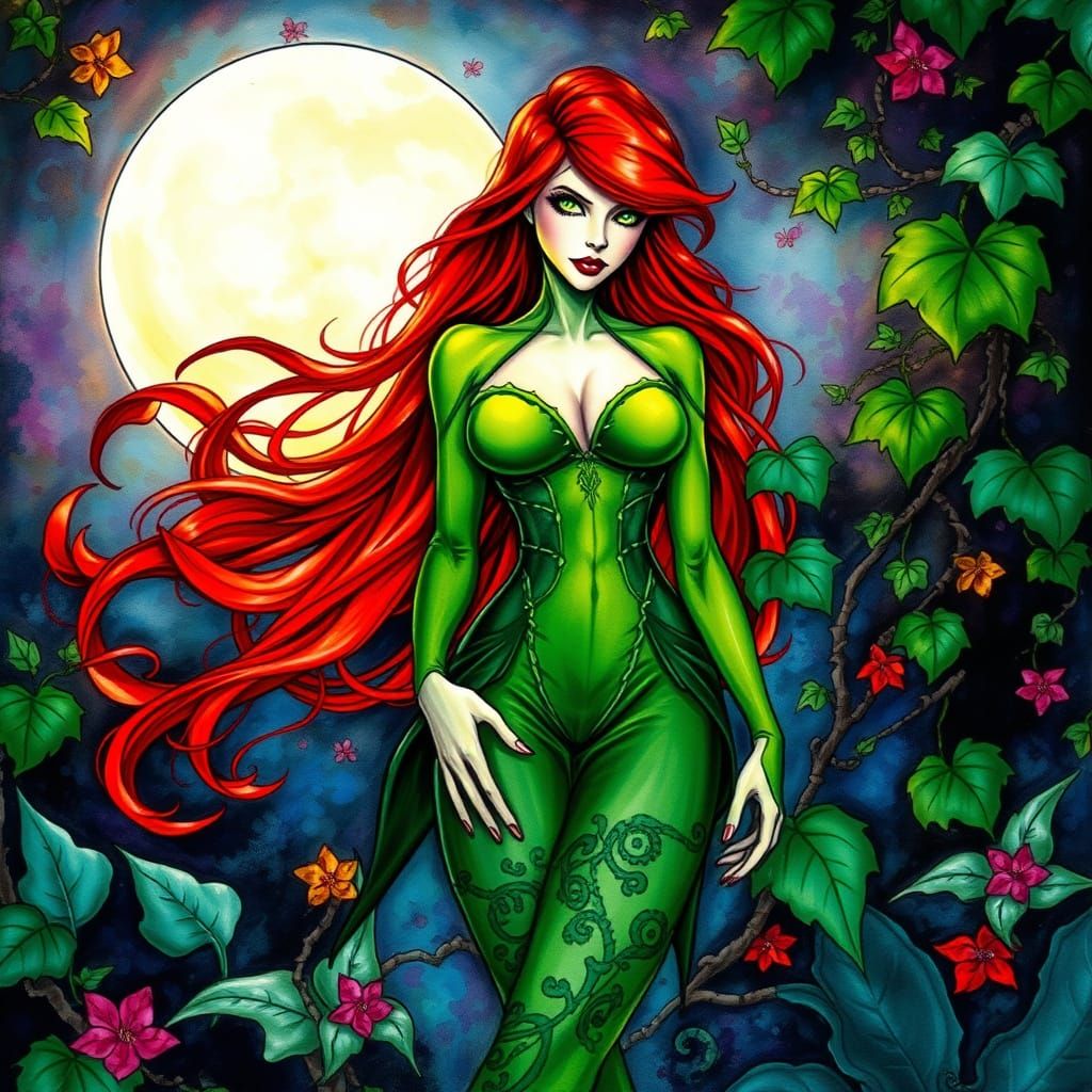 Ethereal Poison Ivy in Vibrant Alcohol Ink