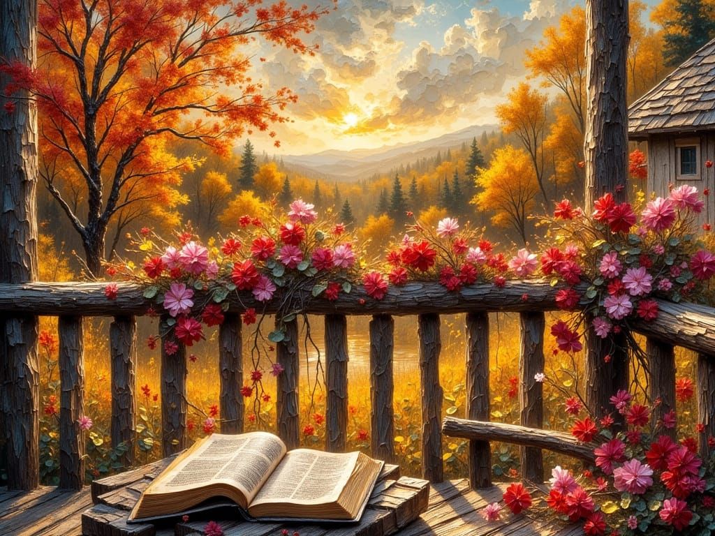 View from a front porch <lora:Empaste:1.0> <lora:Empaste:1.0> View from a rustic wooden front porch overlooking ...  by @MrsLoomis