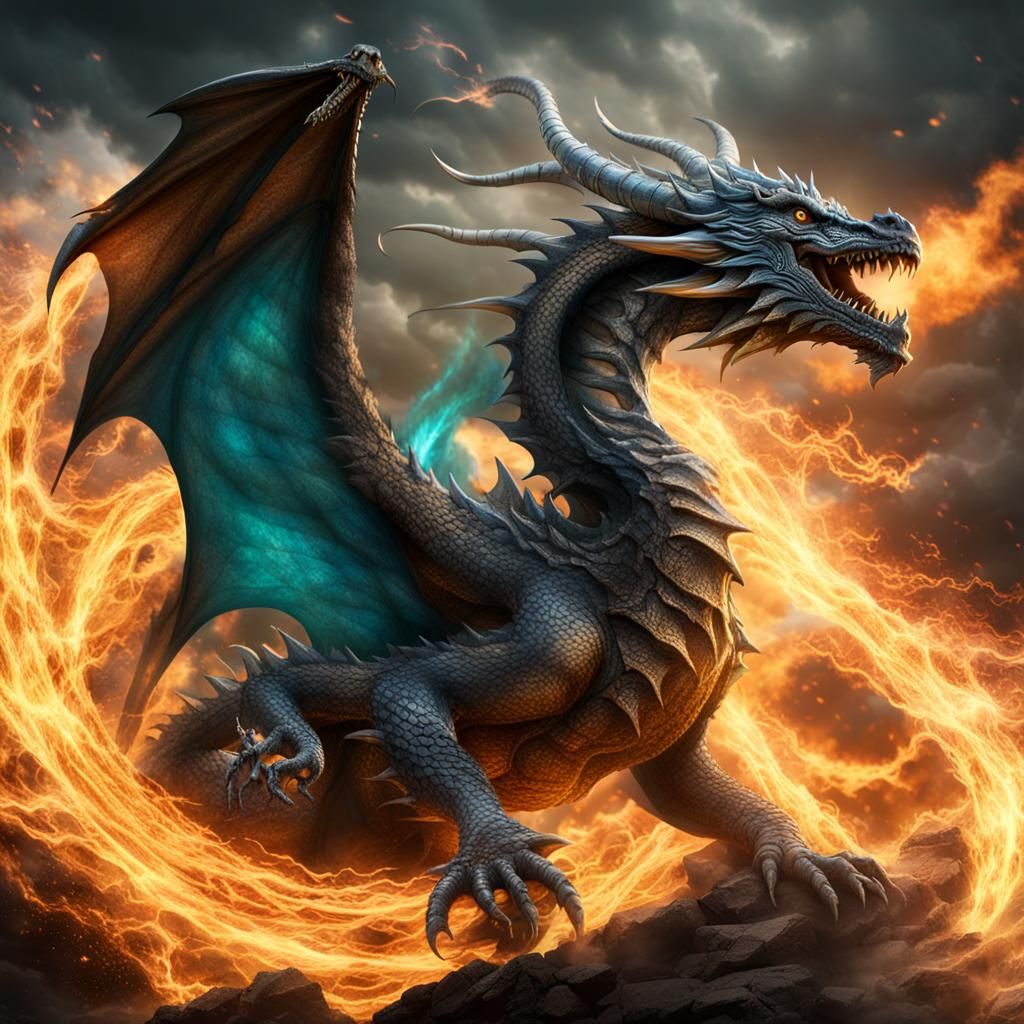 Elemental Dragon: A dragon that embodies the forces of nature, with ...