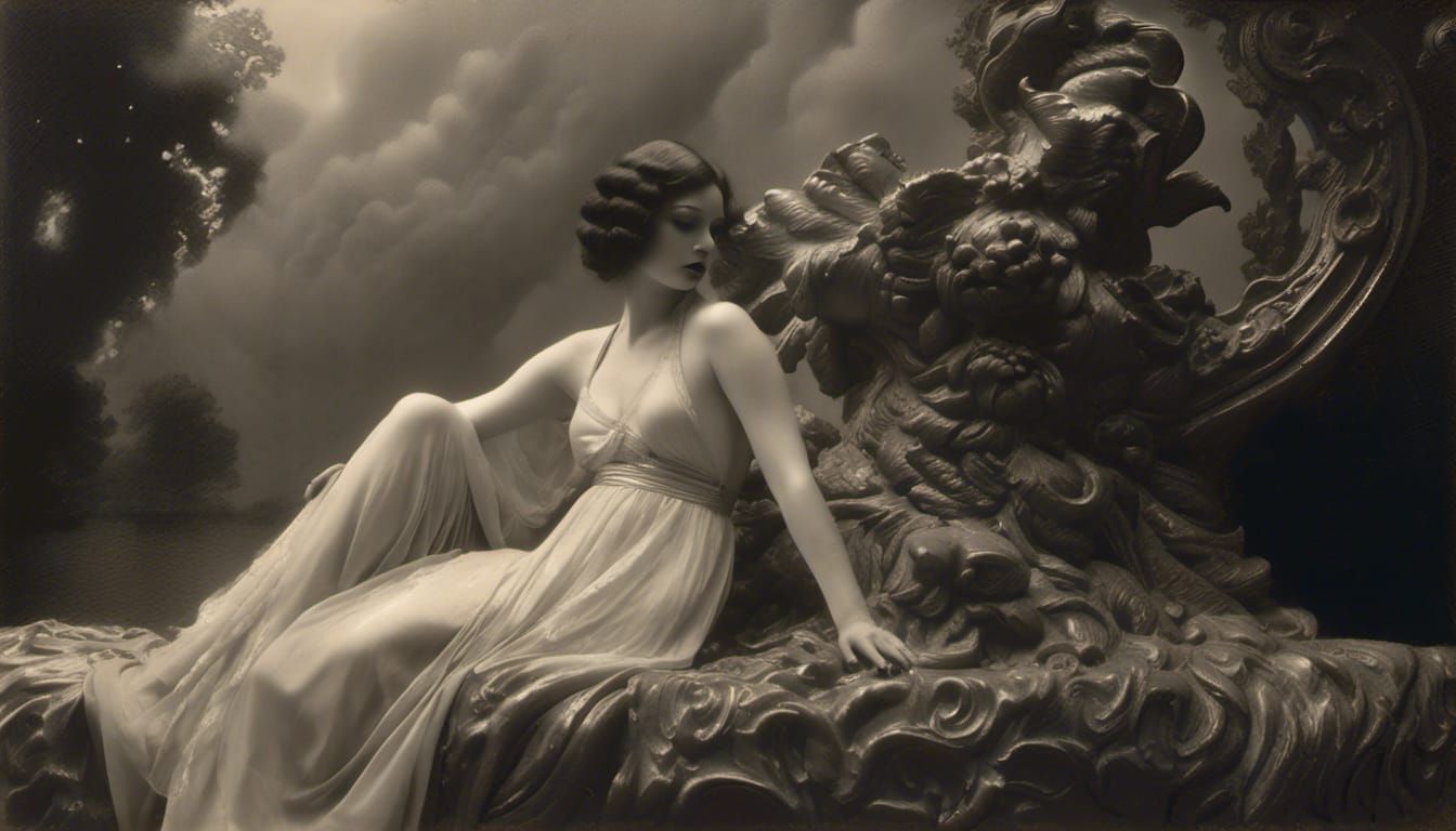 "Forlorn Beauty" Gorgeous, Dramatic Lighting, Foreboding, Occult, Ominous, Intricately Designed , Elaborate, Scenic, Hyper-Detailed, Delicat...