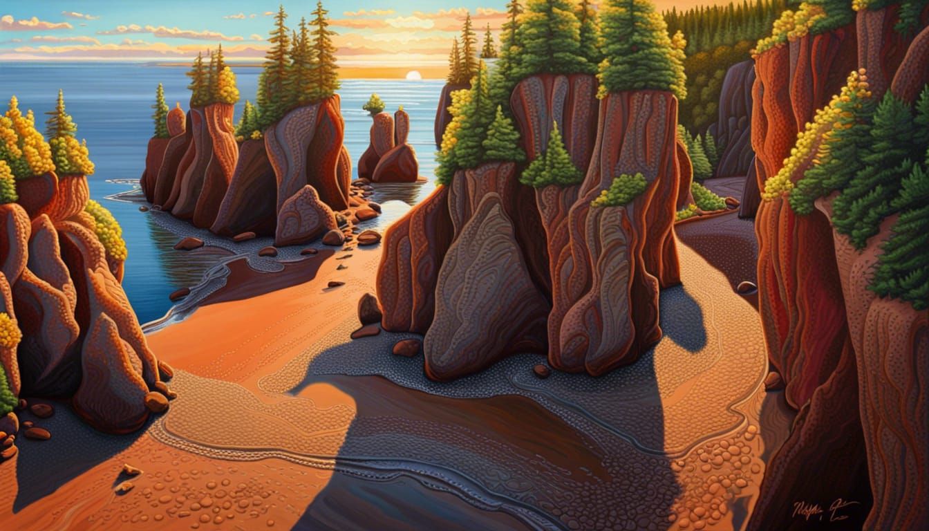 Hopewell Rocks, Bay of Fundy, Nova Scotia, Canada 🇨🇦 - AI Generated ...