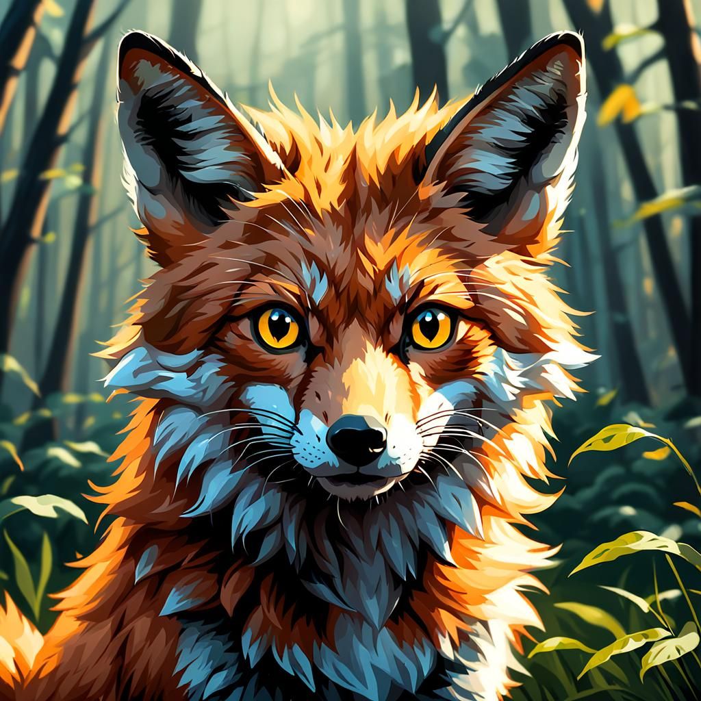 Majestic Fox Silhouetted Against a Mysterious Background