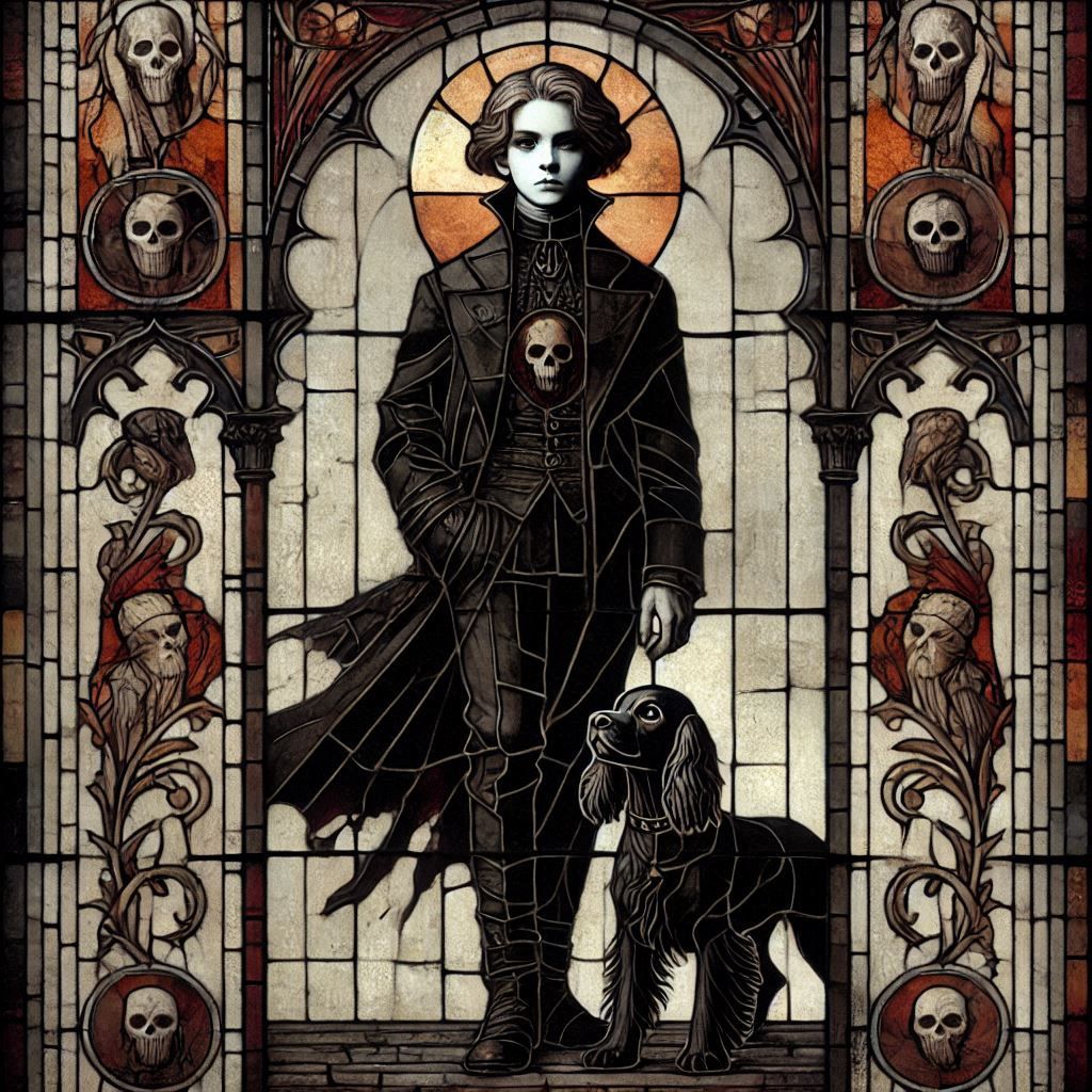 Mel and Gothic Teen Vampire - Stained Glass Art