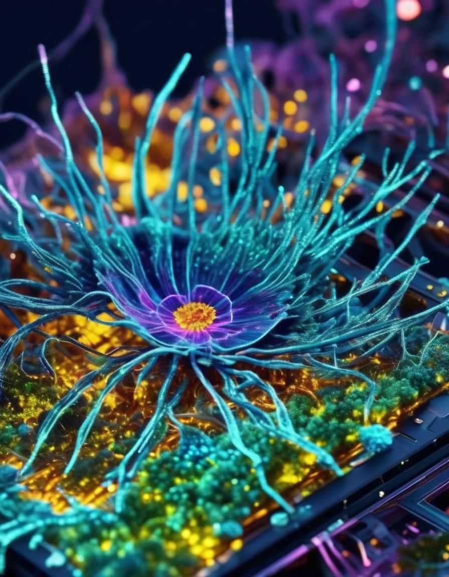 Surreal Space Bloom in Neon Hues