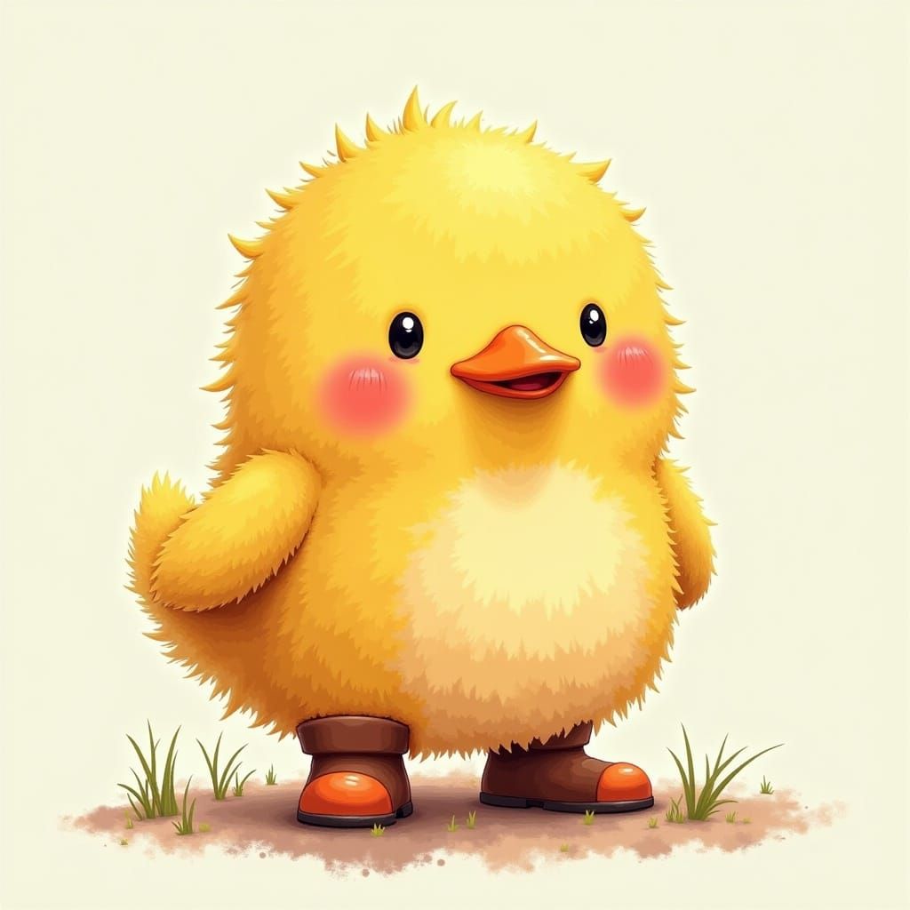 cute duck wearing boots <lora:CuteRoundAnimals:1.0>