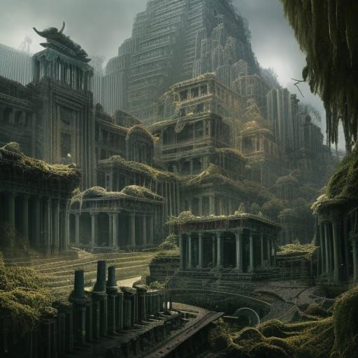 The lost city that sleeps - AI Generated Artwork - NightCafe Creator