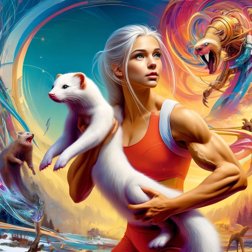 strong woman with an ermine