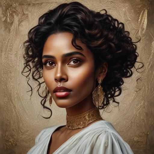 <lora:AJA2405:1.0> Portrait of a stunning black african female model, her naturally curly black hair is cut nearly bald. She has a coffee br...