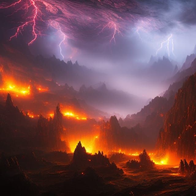 Burning Wolrd - Ragnarok  by @Jolie Wolf