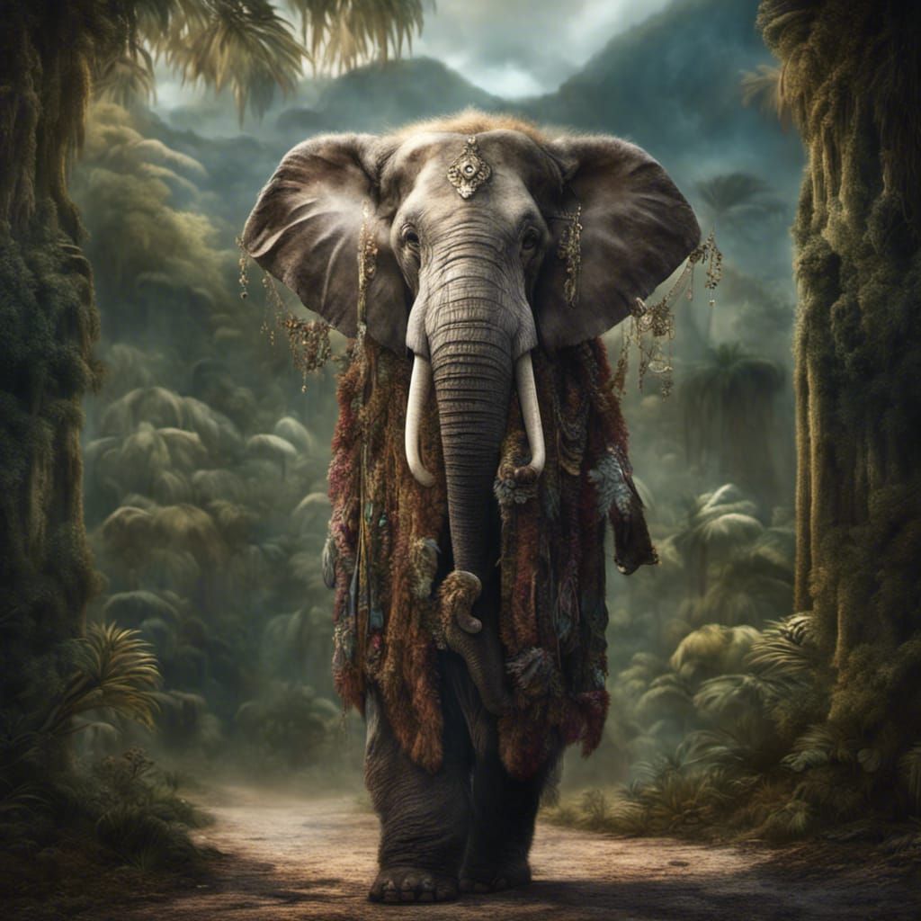 Epic Digital Elephant in Glorious Jungle Splendor