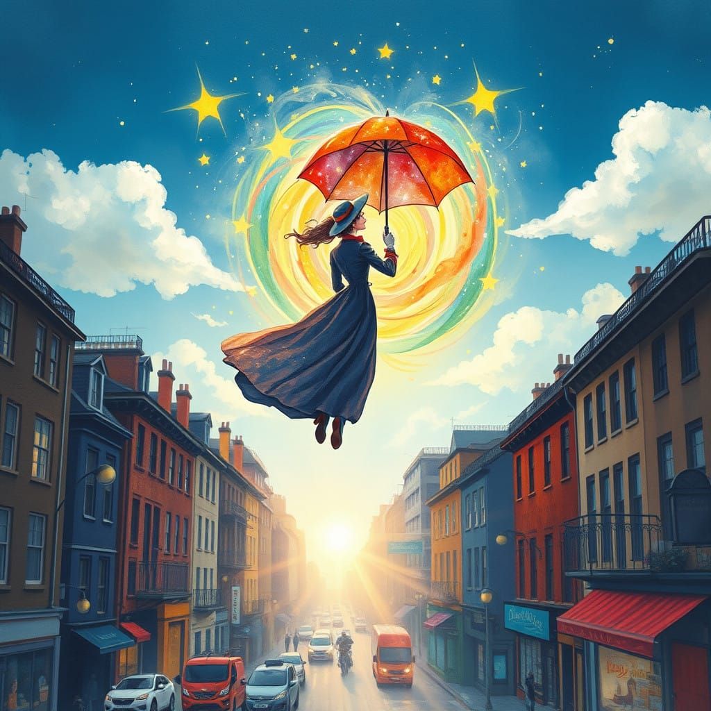 Magic umbrella
Opens a way to new world
Fly like Mary Poppins  by @Christopher Allen