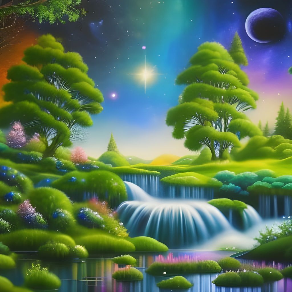 Majestic Tree Under Starry Night Skies