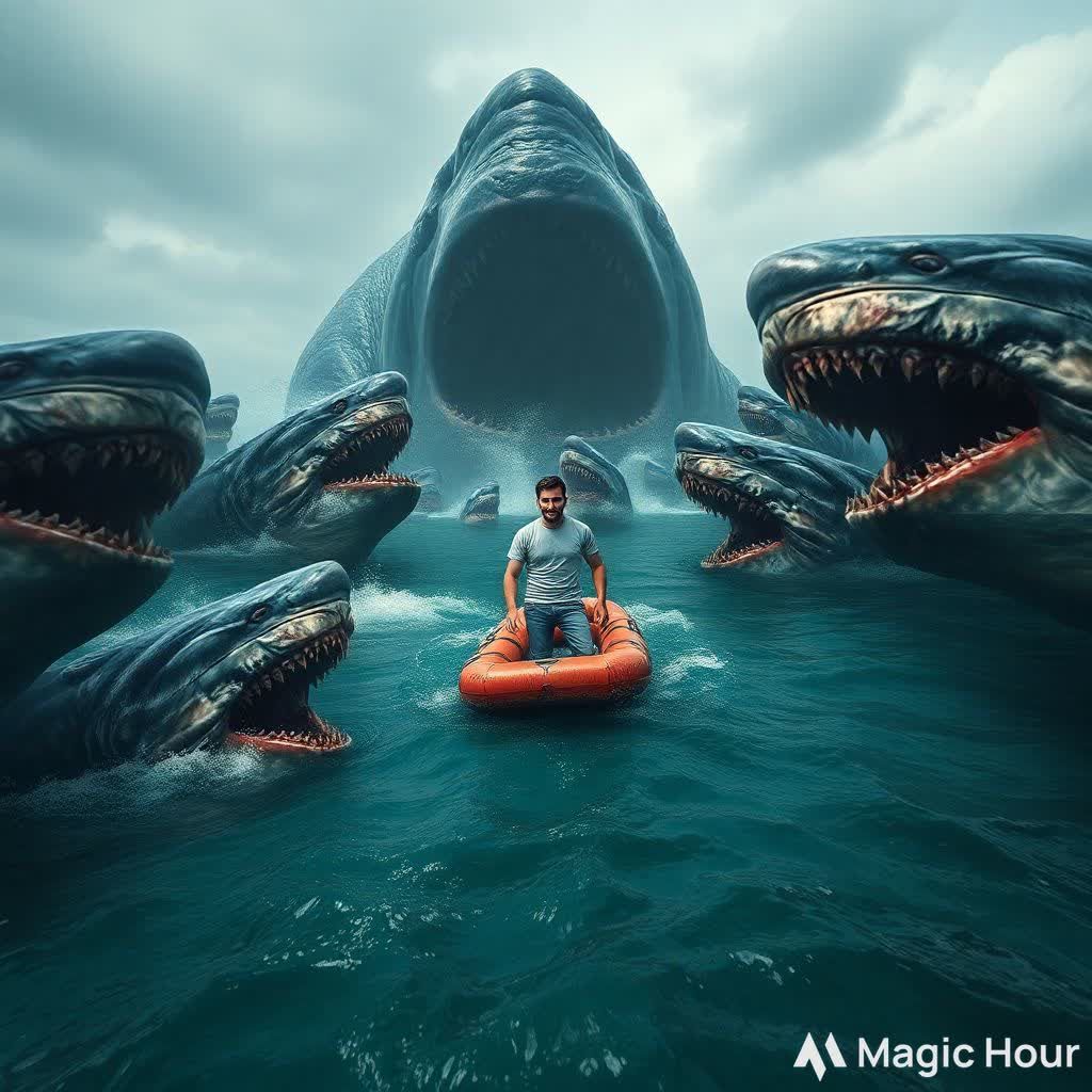 Creepy fantasy art fictional horror portraits of hungry pira...