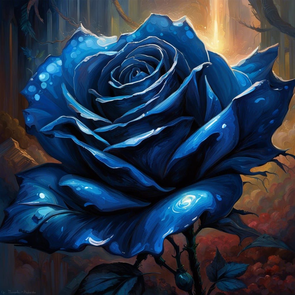 Blue rose - AI Generated Artwork - NightCafe Creator