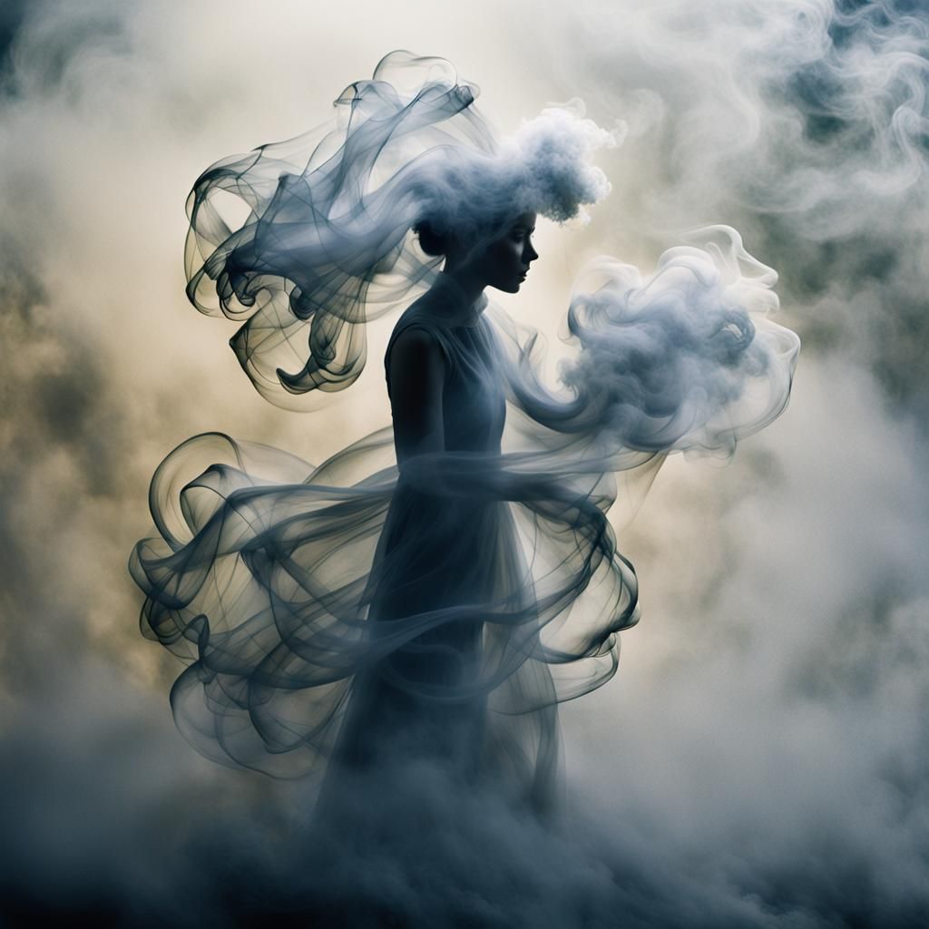 A photo of things made of smoke, ephemeral and ethereal creations that defy the boundaries of solidity. ...  by @Challenge