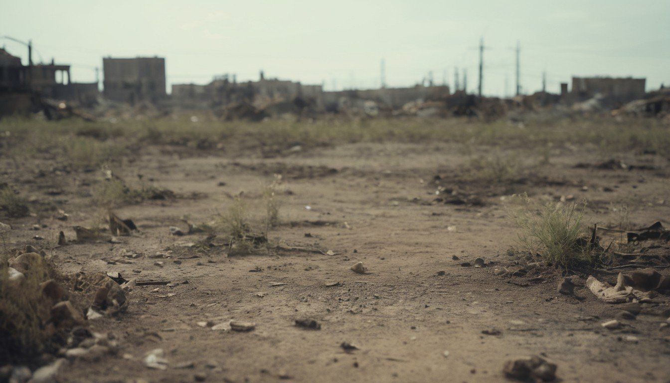 Imagine a world without humans. For example, “A desolate, po...