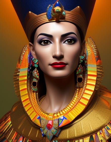 Queen Nefertiti; very cute face candy corn effects dadism DADA portrait ...