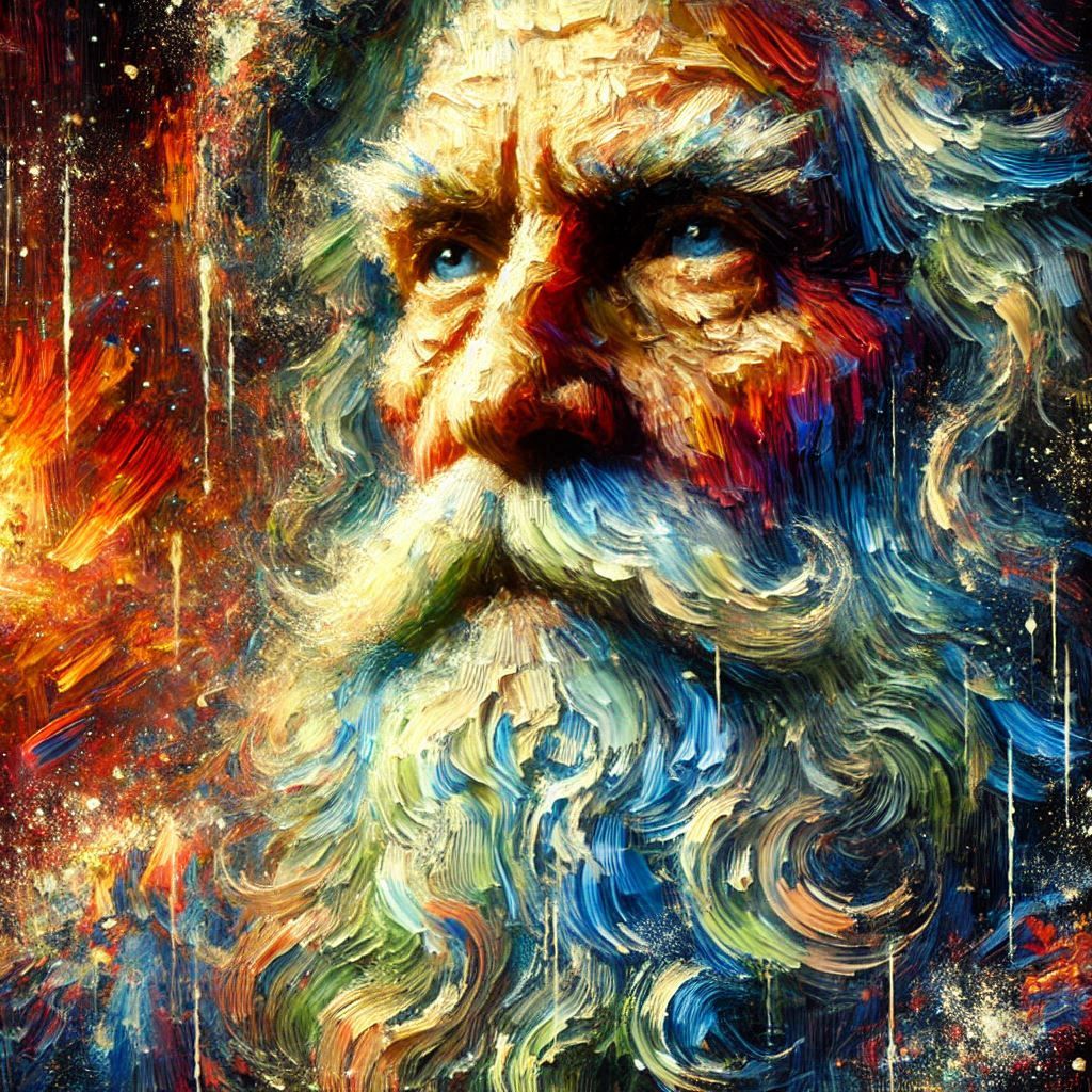 Old man in expressionism