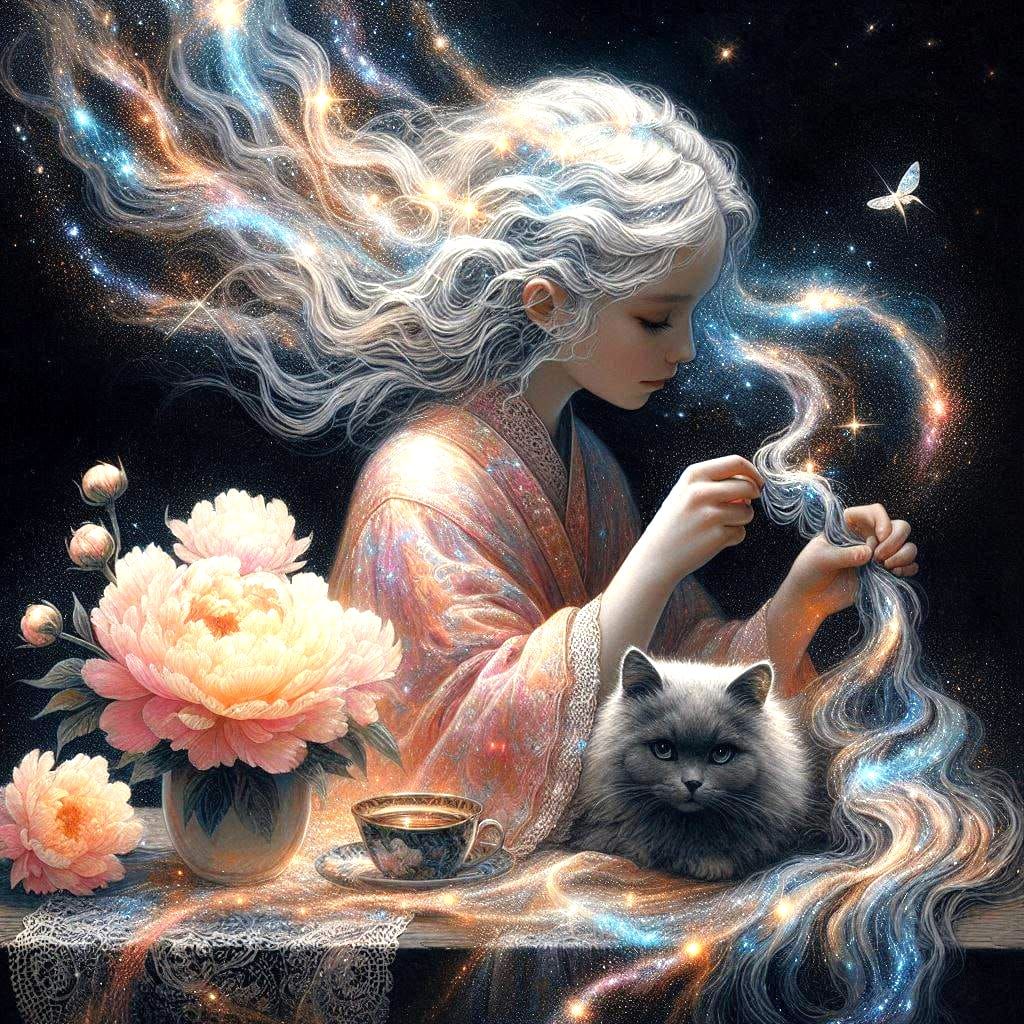 Girl with galaxy hair