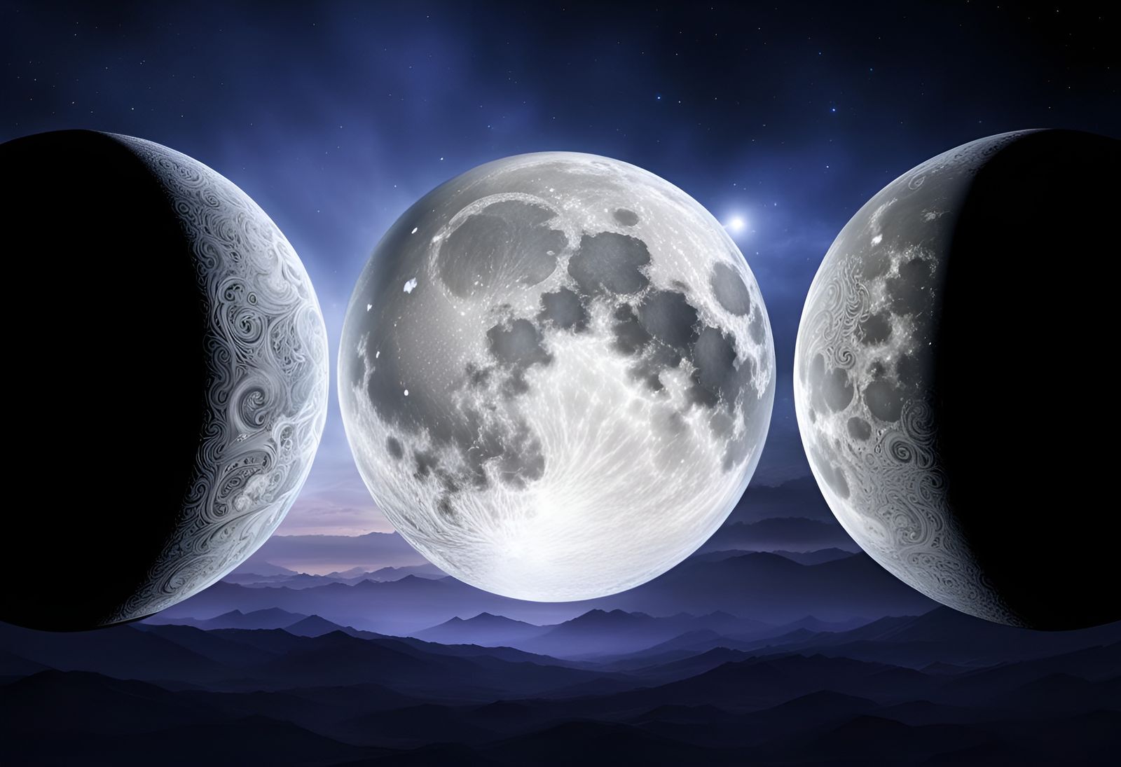 The Wiccan Triple Moon - AI Generated Artwork - NightCafe Creator