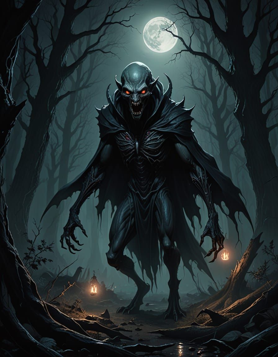 Alien Vampire Ghost Encounter in Haunted Forest