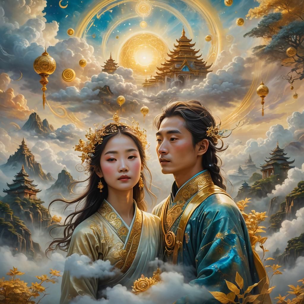 Divine Lovers in Cosmic Elysium