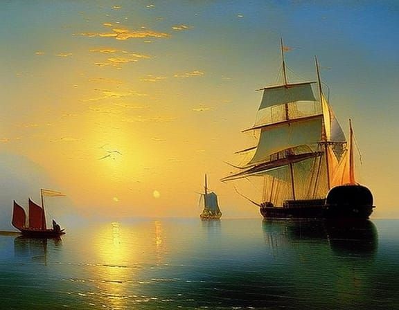 Sunset at Sea  by @Leeftail_Art