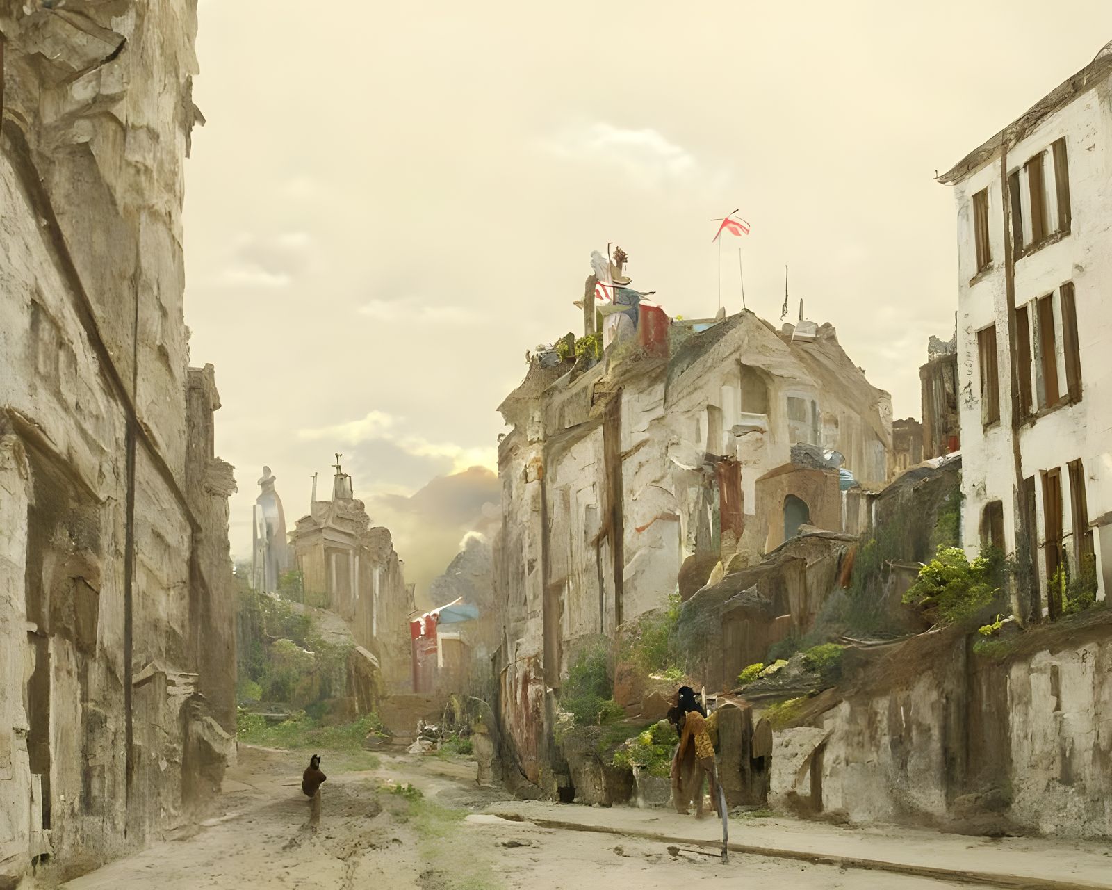 Walking through Hollowstone, Nottingham , oil painting by Hermann ...