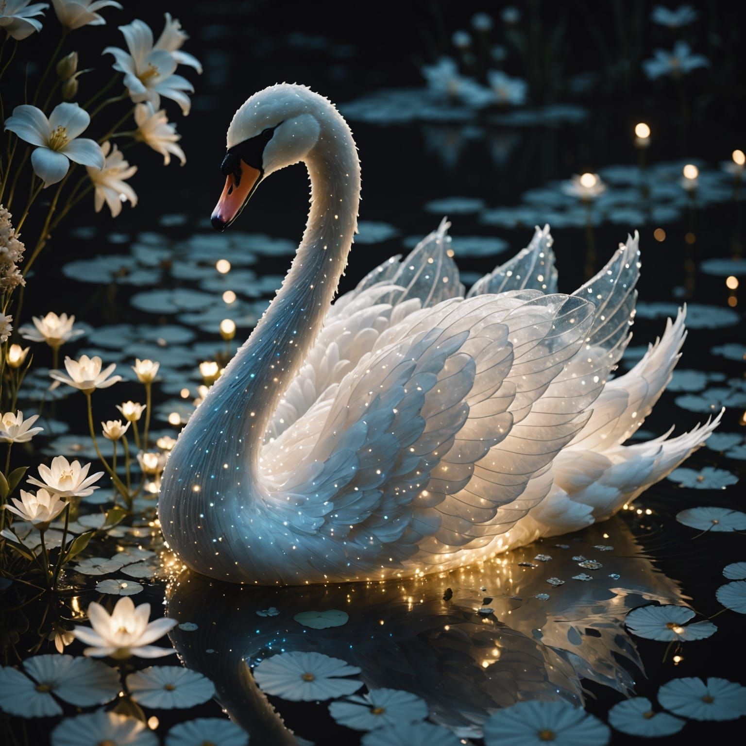 Sparkling Swan  by @Dee