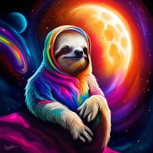 Stoner Sloth 7 (Wistful) - AI Generated Artwork - NightCafe Creator