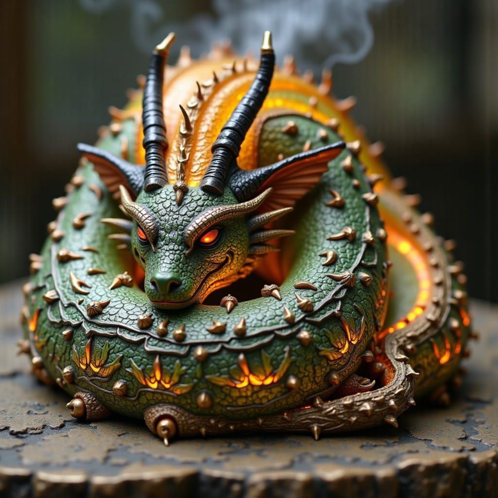  <lora:Tiffany and Co:1.0> 
Sleeping dragon with smoke from its nostrils

