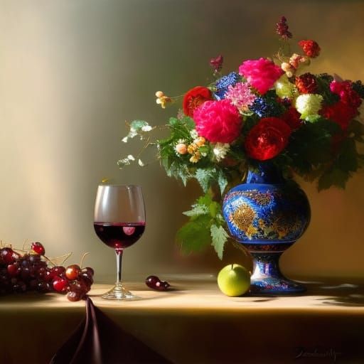 Glass Of Wine - AI Generated Artwork - NightCafe Creator