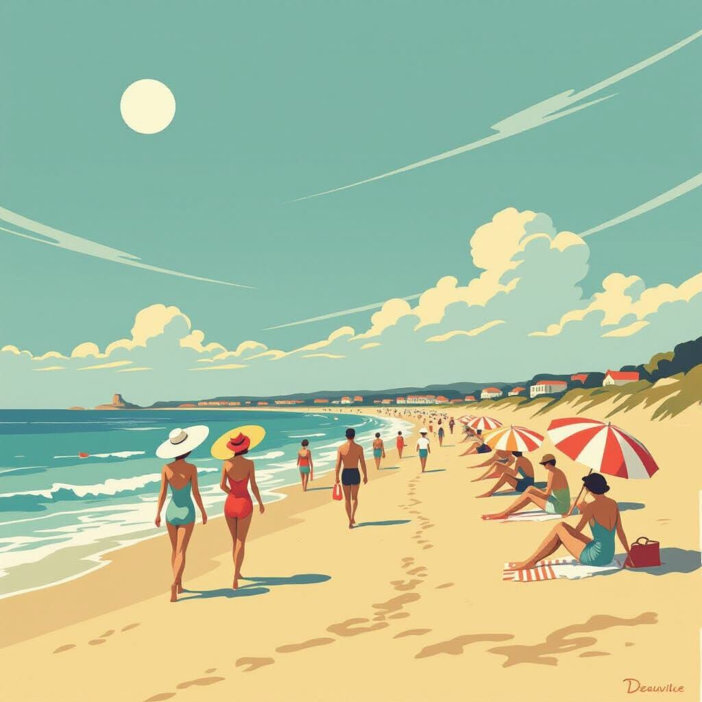 Deauville beach en 1930