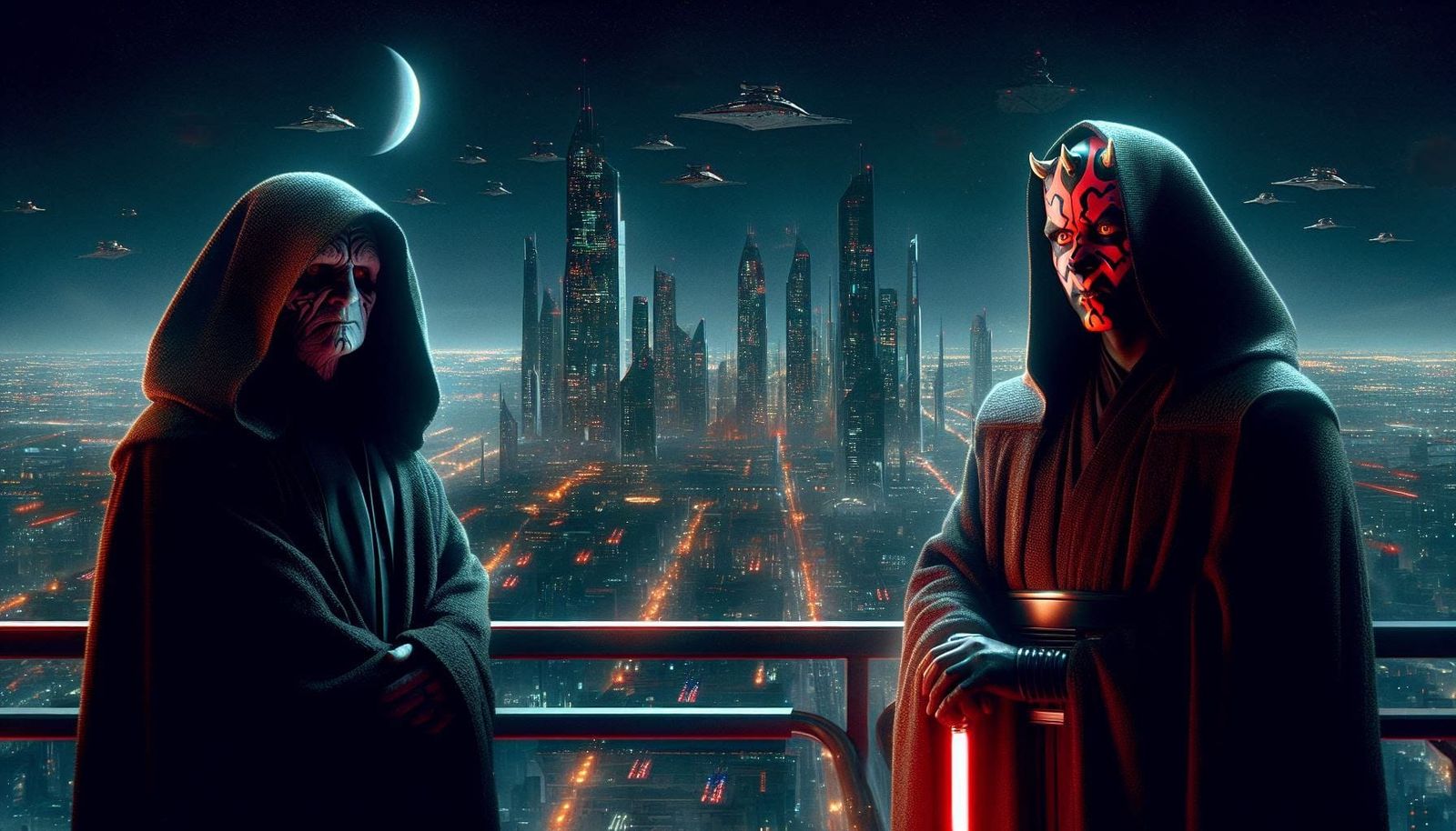 Darth Sidious and Darth Maul on Coruscant