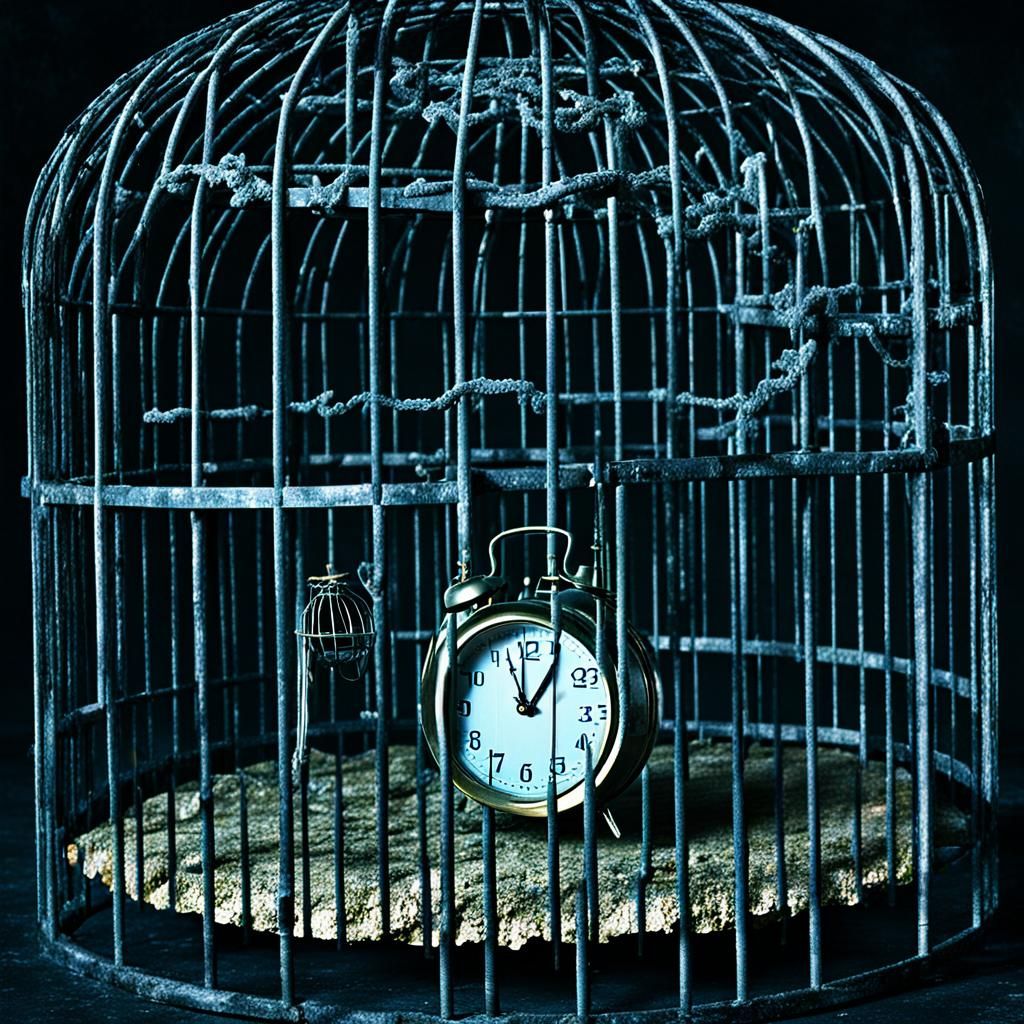 Clock escaping from a cage